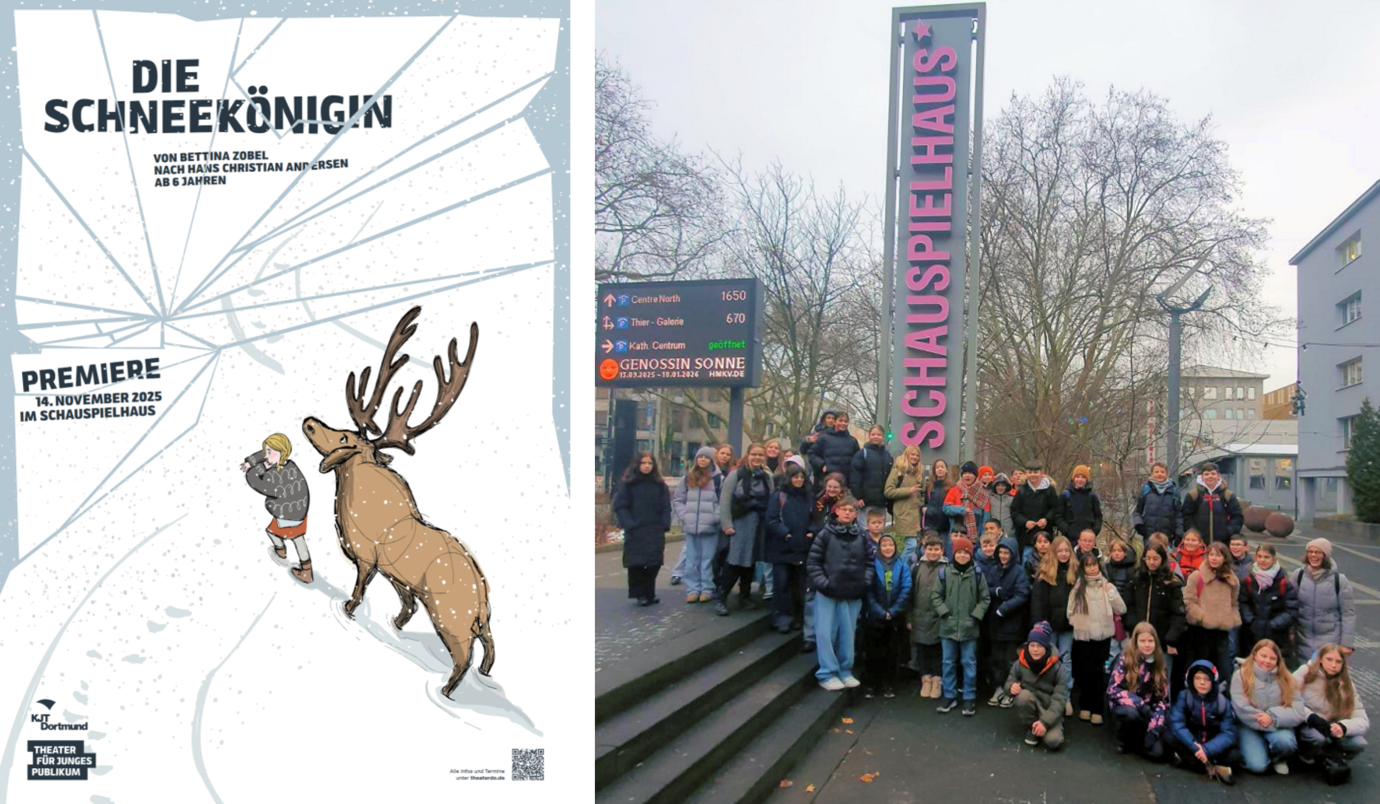 6b und 6d sehen im Theater Dortmund "Die Schneekönigin" von Hans Christian Andersen